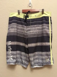 Hurley Phantom Board Shorts Mens Sz 34 Logo Stripes Activewear - Picture 1 of 10