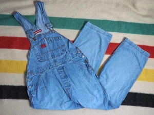 Vintage 90s Y2k 2000s Union Bay Faded Blue Baggy Logo 33x27 Overalls Denim Bibs M - Bild 1 von 8