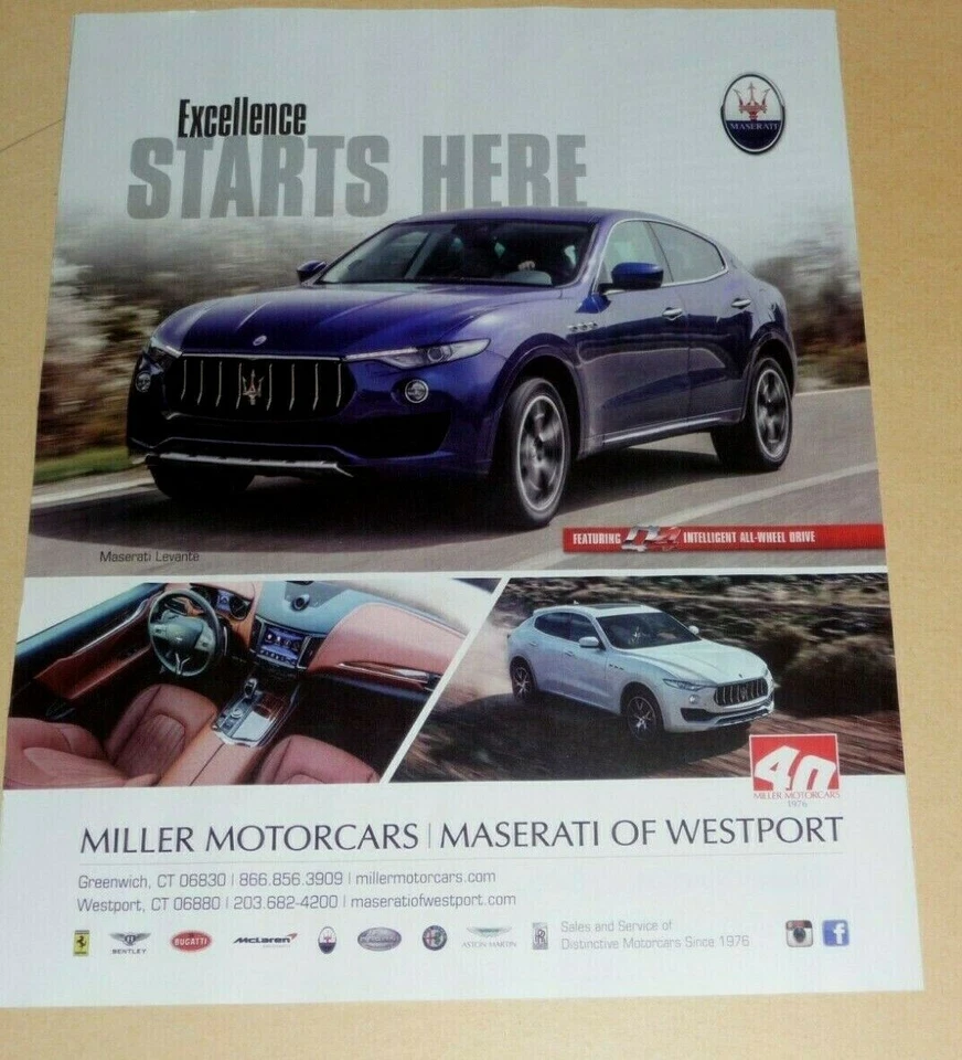 MASERATI LEVANTE SUV CAR ADVERTISEMENT ALL WHEEL DRIVE - Image 1 of 1