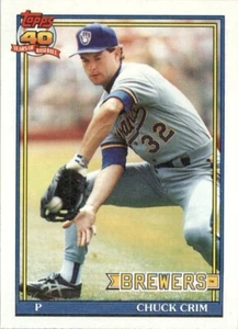 1991 Topps Chuck Crim Milwaukee Brewers #644 - Picture 1 of 2