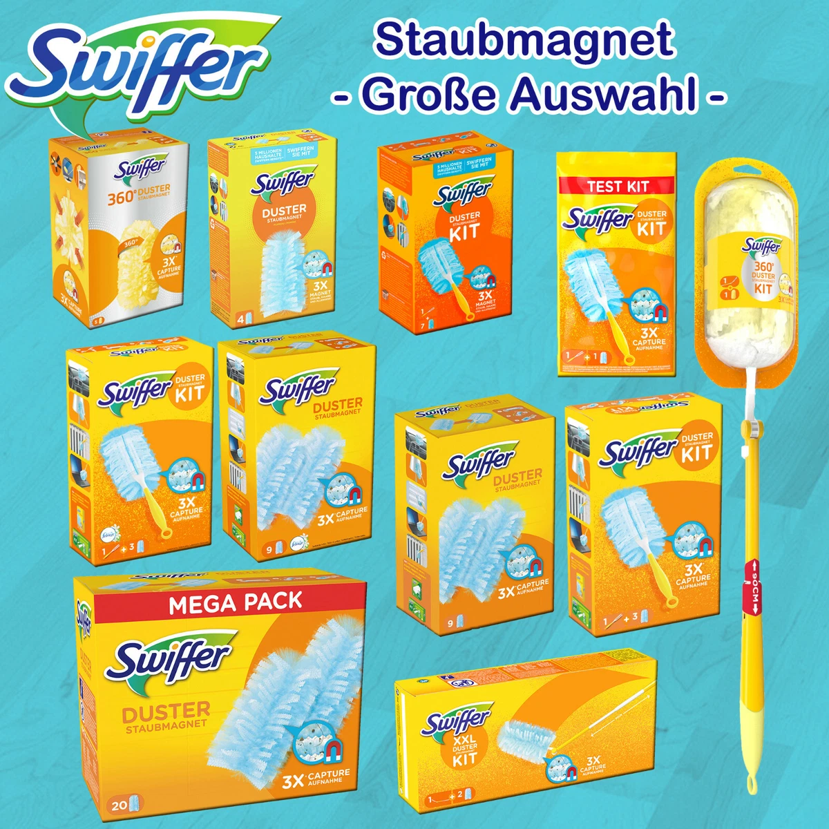 Staubwedel-Nachfüllpackungen, 24 Stück (2x12) – Einweg-Staubwedel Mit Haftenden Fasern Für Möbel, Elektronik & Mehr