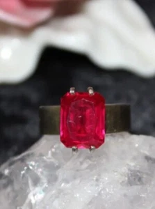 Silberring um 1930 Art déco Silberschmiedearbeit mit einem Rubin ca. 2ct - Bild 1 von 5