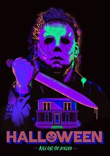 Affiche de film d'Halloween impression - 11 x 17 pouces Michael Myers horreur lumière noire