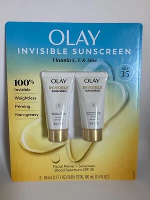 Olay Invisible Sunscreen, SPF 35 + Primer, 1.7 fl. oz., 2 pk. - Image 1 of 4