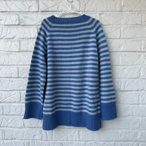 GAP Kids Blue Striped Crewneck Sweater XXL Unisex Long Sleeve Wool Blend - Picture 1 of 6
