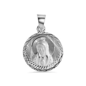 High Polished 925 Sterling Silver DC Virgin Mary Medallion Charm - Picture 1 of 1