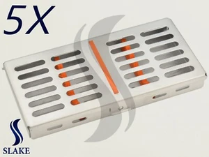 5 x Dental Sterilization Cassette Rack Tray Box For 7 Dental Surgical Instrument - Picture 1 of 3