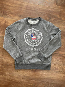 boys abercrombie and fitch crew neck sweatshirt size 9-10 ex cond grey nyc