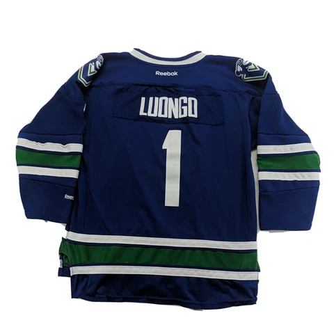 Luongo Vancouver Canucks Reebok Jersey Blue NHL Stitched - Youth Large/X Large Cover