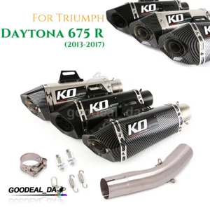For Triumph Daytona 675R 2013-2017 Motorcycle Exhaust Pipe System 51mm Mufflers - Picture 1 of 9