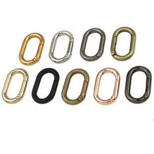 New Metal Oval Rectangular Spring Coil Buckle Clasp For Handbag Chain Strap Belt - Picture 1 of 8