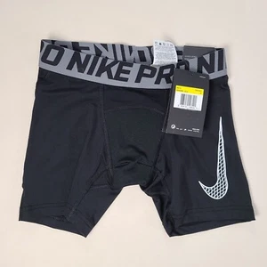 Nike Boys Shorts Youth Small Black Compression Tight Dri-Fit Training Workout - Picture 1 of 10