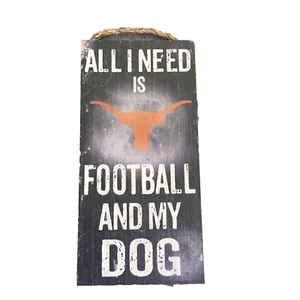 Texas Longhorns Heritage Word Collage WOOD SIGN 6" x 12" Made in the USA - Picture 1 of 2