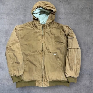 Lee Vintage 90s Workwear Full Zip Canvas Brown Sherpa Lined Trucker Jacket XXL - Bild 1 von 12