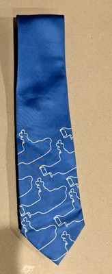 Corbata The Beatles Amarilla Submarino Contorno Azul 100% Seda Hecha a Mano Foto 1 de 4