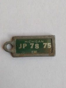 1943 Michigan behinderte amerikanische Veteranen Mini Nummernschild Schlüsselanhänger Anhänger - Bild 1 von 2