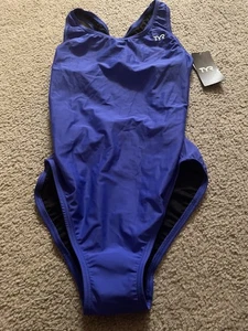 TYR Women's TYReco Solid Maxfit Swimsuit Royak Blue 38 XL Standard Fit NWT $70 - Imagen 1 de 2