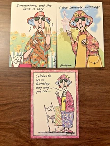 Vtg Maxine Greeting Cards J Wagner Shoebox Greetings Hallmark Lot of 3 - Picture 1 of 11
