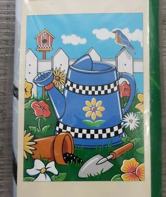 Watering Can Yard Garden Flag Spring 28" X 40" Meadow Creek Gardening Banner - Image 1 of 3