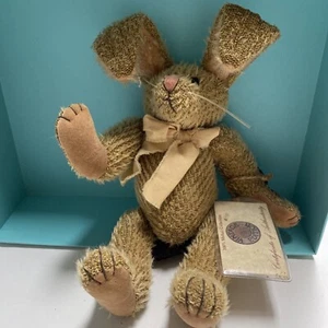 Vintage Russ Past Time Mohair Bunny Rabbit Easter Plush Limited Ed Brisbane Tags - Picture 1 of 7