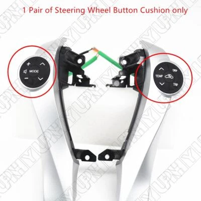 1 par de cojines de botón de volante de goma para Toyota Prius / Prius C 2011-2014 Foto 1 de 4