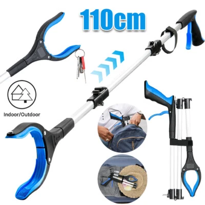 MARKENLOS Greifzange für Senioren 110cm Aluminium Müllzange, Faltbare Greifer für Senioren