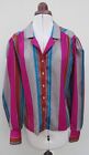 Vintage 80's US "Ship n'Shore" striped polyester blouse, Label Size 14