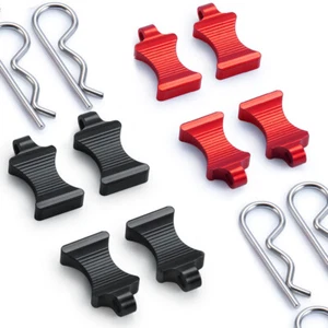 Clip de carrocería fija de carcasa de coche tipo R de metal con lengüeta para oruga axial SCX6 1/6 RC - Imagen 1 de 11