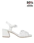 RRP€126 CAFENOIR Leather Sandals US8 UK5 EU38 White Buckle Heel Braided