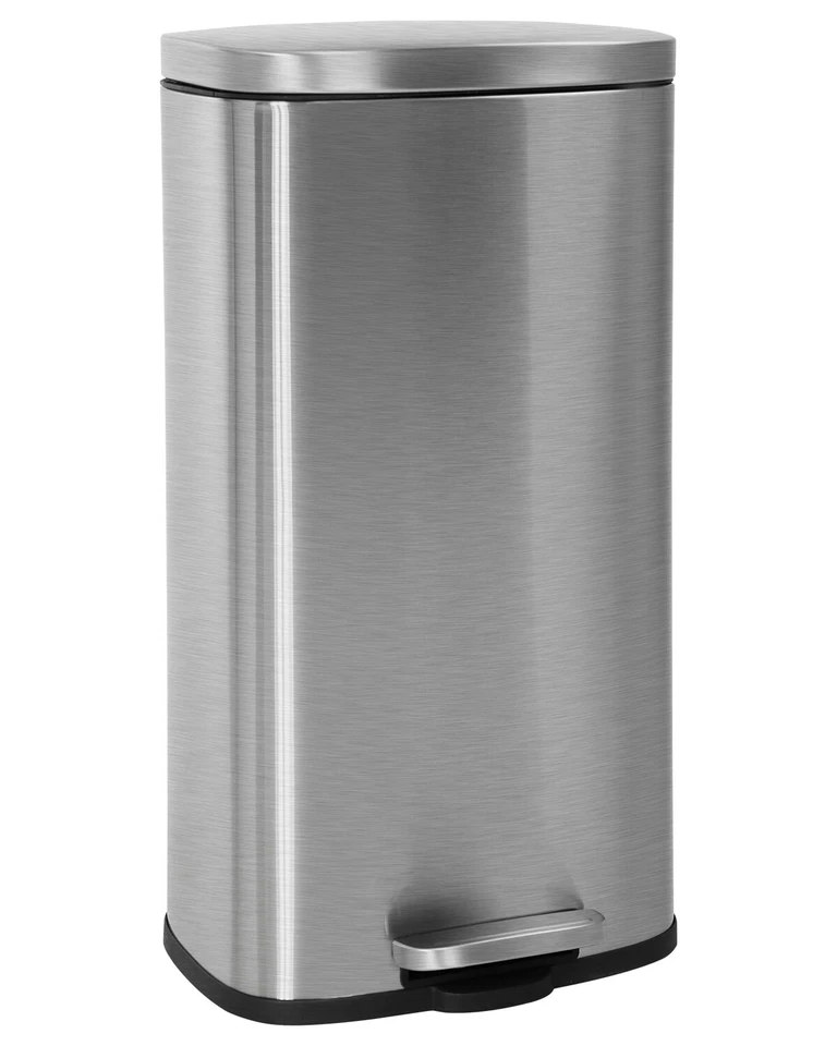 Kitchen Trash Can With Lid  Step Trash Bin Fingerprint-Proof  For Office Bedroom - Image 1 of 4