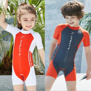 TRAJE DE NEOPRENO DE UNA PIEZA NIÑOS NIÑAS NIÑOS MANGA CORTA BUCEO SURF TRAJE DE BAÑO UPF50+ 18842 - Imagen 1 de 15