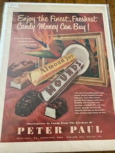 Vintage 1951 Mounds/Almond Joy Enjoy The Finest Candy Bar ad - Picture 1 of 1