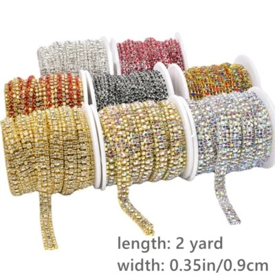 MARKENLOS 1.8m Kristall Strass Borte Kette Band Strass Nähen Handwerk Dekor