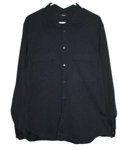 Theory Sylvain Wealth Woven Shirt Men's Size XL Black Collared Button Front - Picture 1 of 2