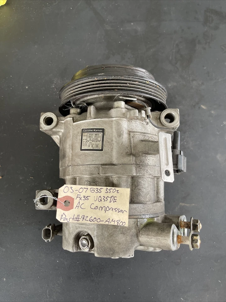 03-07 Compresor de aire acondicionado Infiniti G35 FX35 Nissan 350z 92600AM800 Foto 1 de 4