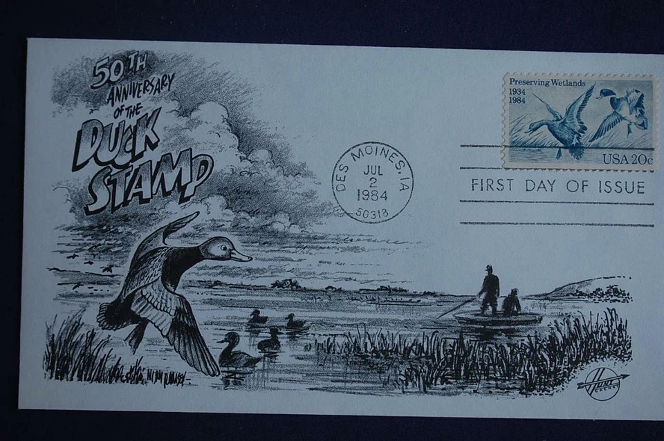 Preserving Wetlands 20c Stamp FDC Hunt Cachet Sc#2092 08547 - Image 1 of 1