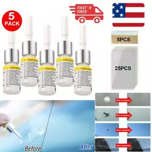 5-Pack Auto Glass Nano Repair Fluid Car Windshield Resin Crack Tool Kit Crack US - Picture 1 of 12