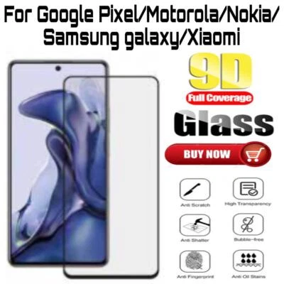 Full 9D Tempered Glass For Samsung Galaxy/Google Pixel/Motorolrola Model - Image 1 of 4