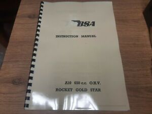 BSA Rocket Gold Star A10 RGS Twin Instruction Manual 1962-1963 650 MC1353C BH44