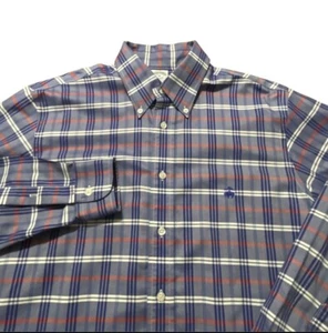 NWOT Brooks Brothers Button Down Shirt Mens Medium Red White Blue Plaid Fleece - Picture 1 of 10