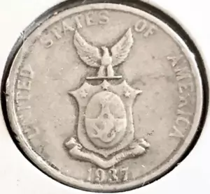 1937-M, 5 Centavos, Philippinen US Nickel Münze USA, KM #180 - Bild 1 von 2