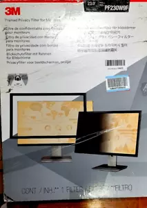3M High Quality Framed Privacy Filter for 23.0" Widescreen Monitor 16:9 Aspect - Picture 1 of 11