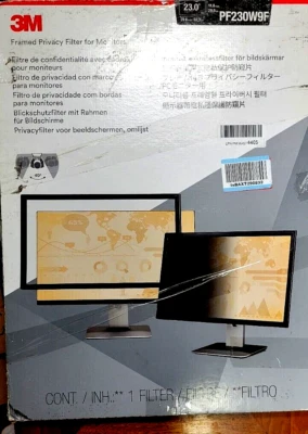 3M High Quality Framed Privacy Filter for 23.0" Widescreen Monitor 16:9 Aspect - Image 1 of 4