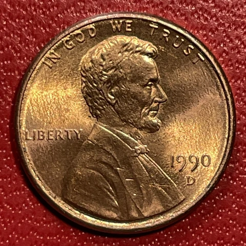 1990 D LINCOLN RED PENNY-SLIGHT BROAD STRIKE, DDO & DDR Cover
