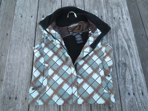 Orage ~ Girls Mint Green Brown Plaid Ski Vest ~ Size 10 - Picture 1 of 6