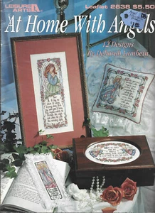 Leisure Arts - Cross Stitch Leaflet At Home with Angels - # 2638- -12 Designs - Picture 1 of 2