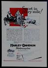 1927 Harley Davidson *sport In Every Mile* Motorcycle With Sidecar Ad