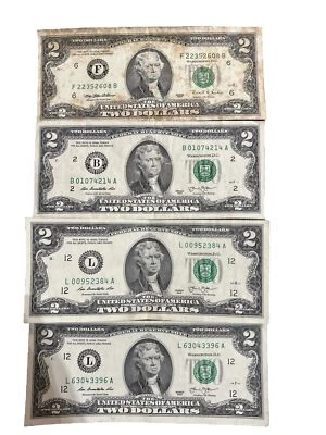 (1 )  1995 2 Dollar Bill Series F. 2013 3  B Series And F Series Dollar Bill - Image 1 of 4
