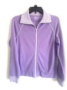 Jones New York Womens Activewear Jacket Size Large Full Zip Lavender Purple Med - Picture 1 of 6