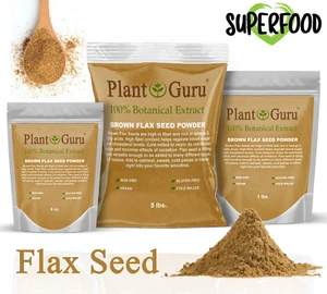 Ground Flax Seed Powder BROWN & GOLDEN 100% Pure Linseed Flaxseed Meal Bulk - Picture 1 of 14